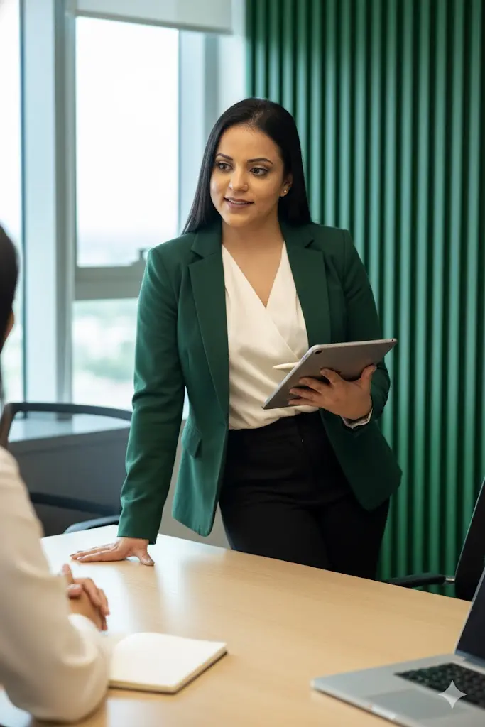 Advogada ouvindo cliente com empatia